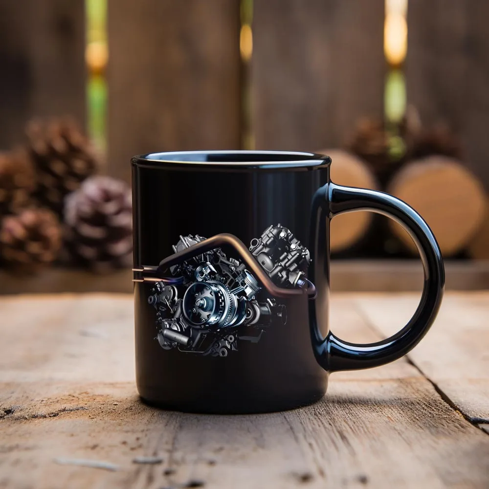 (estilo 6, 330 Ml) Taza De Café De Cerámica Con Diseño De Motor Mecánico, Taza De Té Con Leche 3d, Taza De Desayuno Creativa