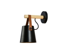 Rebe-lámpara De Pared De Madera Estilo Moderno Simple Lámpara Nocturna Decoración Hogar Para Pasillo Y Mesita De Noche Negro