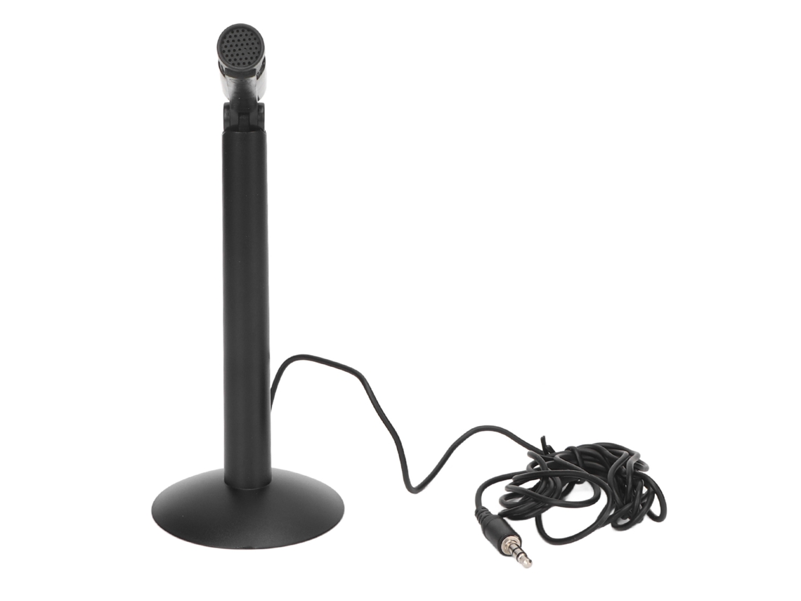 Microfone De Mesa Condensador Para Computador Desktop Ajustável 120° Portátil Com Cabo 1,8m