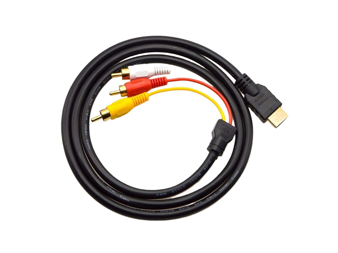 Cable Adaptador Hdmi Macho A 3 Rca Hembra Para Audio Vídeo Tv Hdtv Dvd