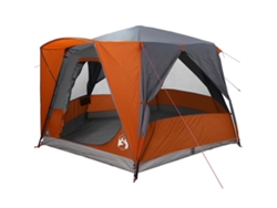 Tienda De Campaña Para 5 Personas Con Techo Gris Y Naranja