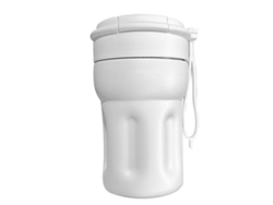 Taza Térmica De Viaje Para Café De 400 Ml, De Acero Inoxidable, Con Tapa Y Pajita, Portátil, Blanca.