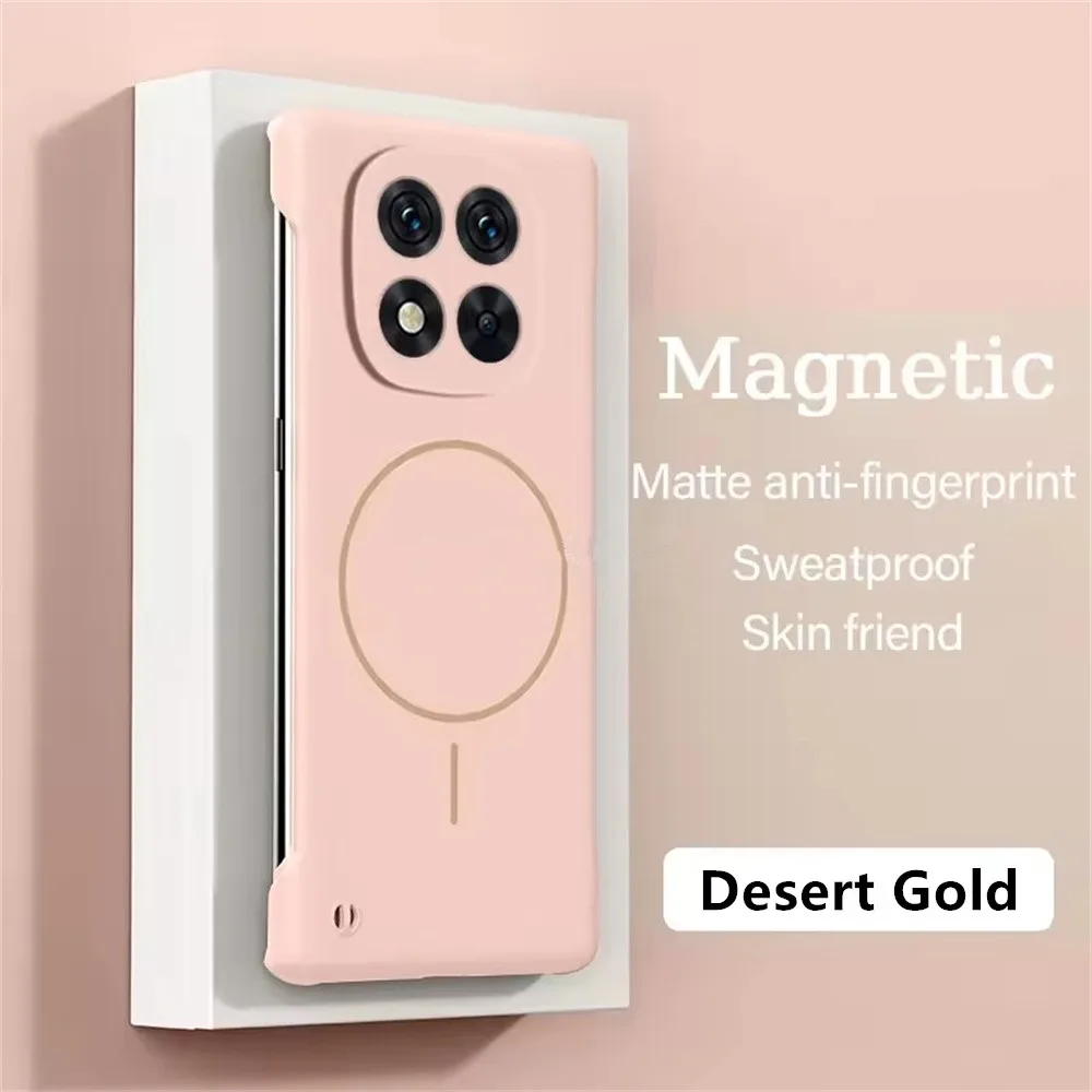 (oro, Redmi Turbo 4 Pro) Funda Magnética Sin Marco Con Bobina Fina, Funda Protectora Ultradelgada Y Respetuosa Con La Piel.