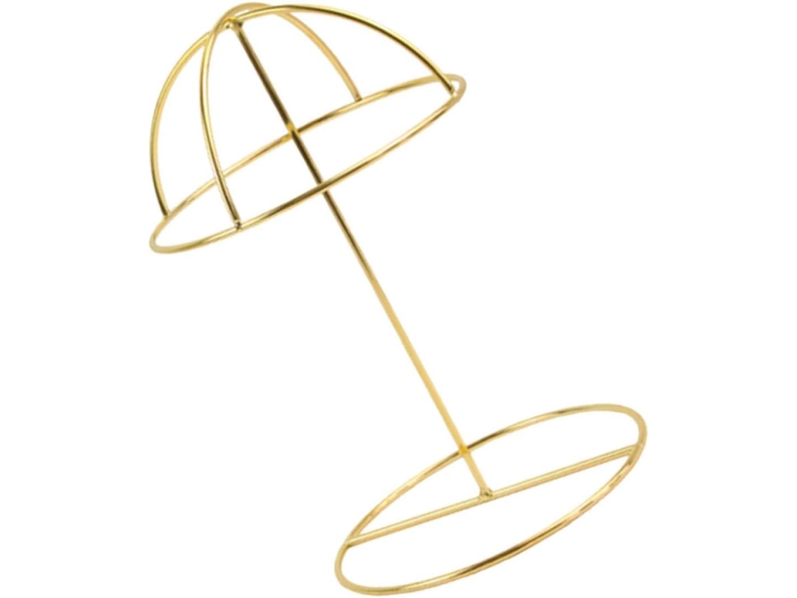Perchero Soporte Robusto Diseño Clásico Calado Metal Dorado Protege Sombreros Deformación Ideal Escaparates