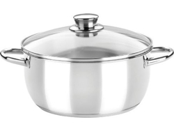 Cacerola MONIX Optima 20Cm 2,5L Inox C/Tap.Cristal