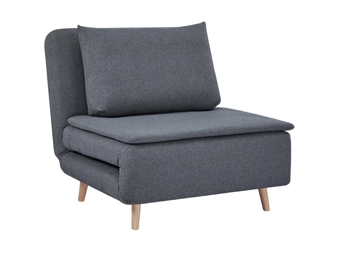 Sillón/cama Reclinable 3 En 1, Madera De Haya, Cojín Gris.