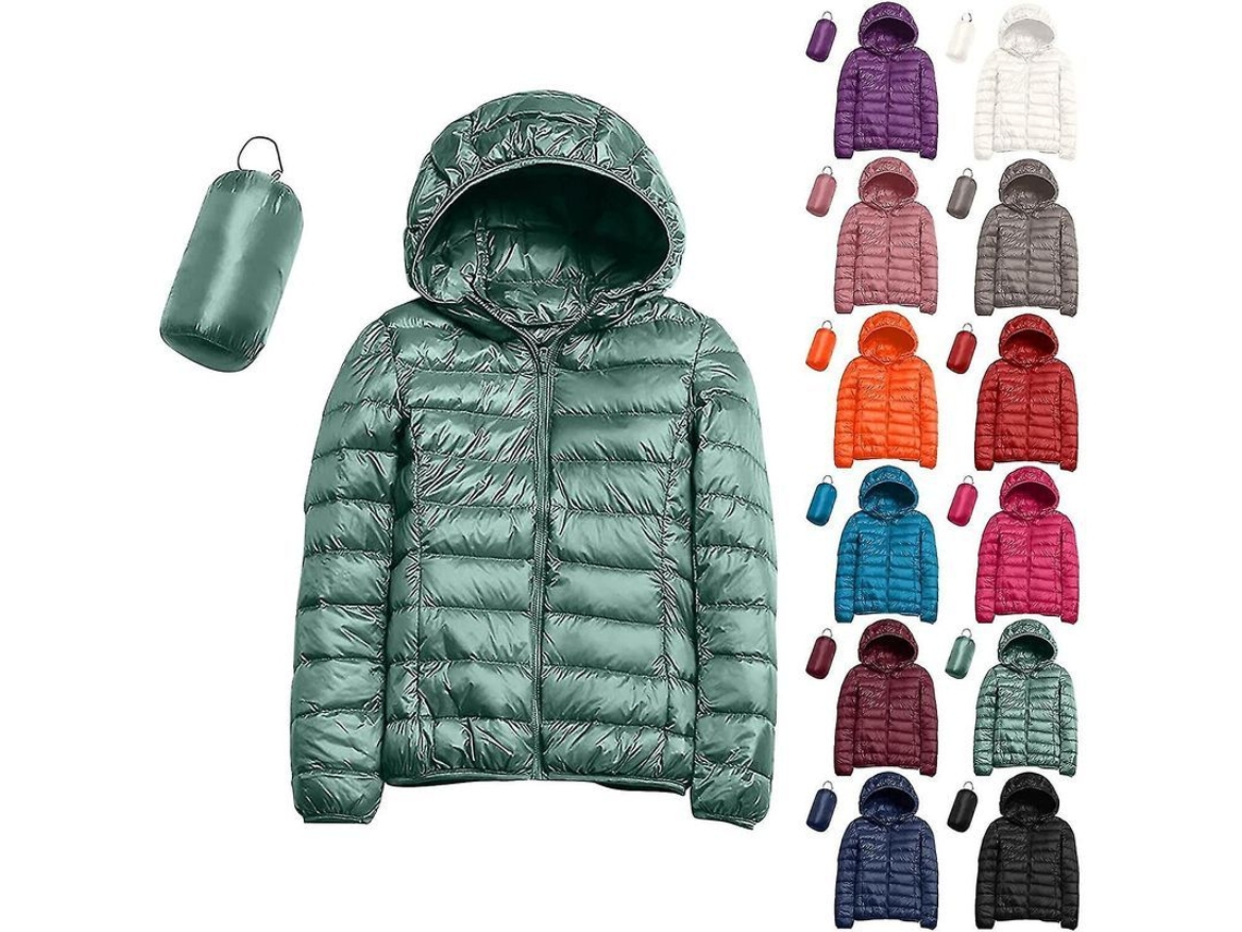 2026-chaqueta De Plumas Ligera Para Mujer Con Capucha Packable Impermeable Abrigo Invernal Ultraligero Con Bolsa De Almacenamiento