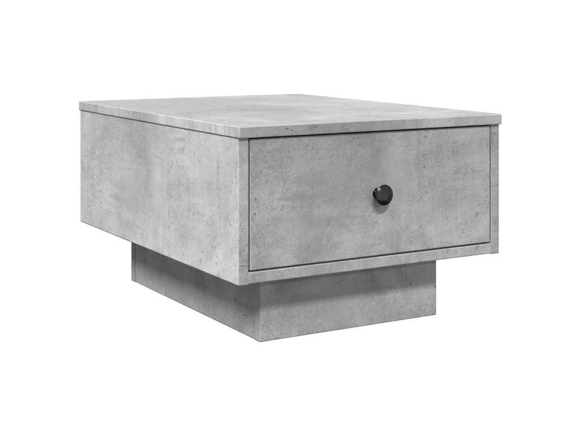 Mesa de centro con cajón, diseño rústico moderno, 60 x 45 x 31 cm, madera industrializada gris y metal, Dec039319