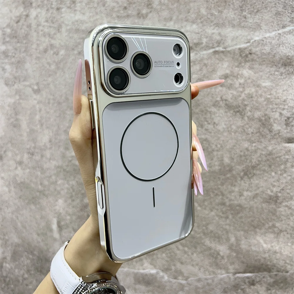 (iphone 15 Pro Max, Gris) Funda Protectora Magnética Magsafe Para La Cámara Del Iphone, A Prueba De Golpes Y Caídas.