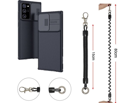 Funda Samsung Note 20 Camshield Con Cordón Antirrobo Negro