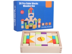 Yncm-juguete Educativo De Bloques De Construcción Multicolor En Caja De Madera Para Niños 30 Piezas