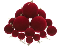 15 Piezas De Adornos Navideños De Terciopelo Rojo Para Fiestas