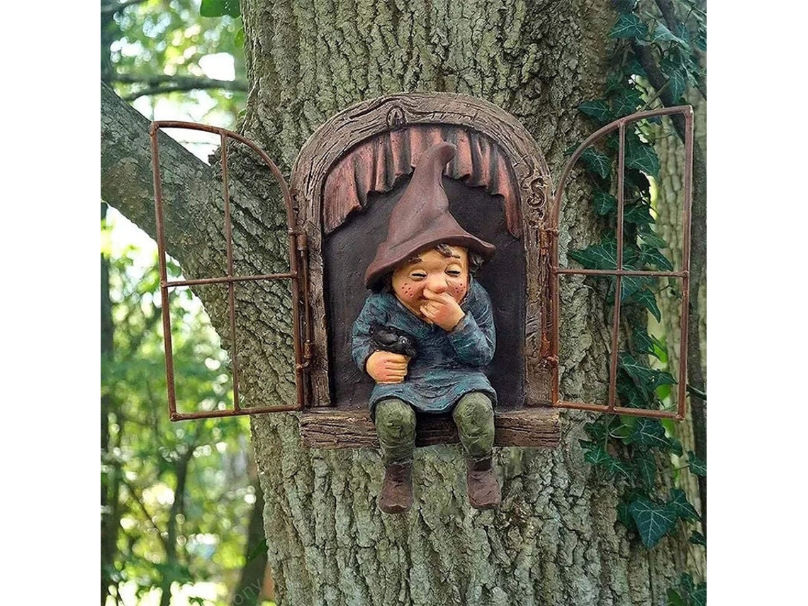 Decoración única, arte de jardín con aspecto de peeker, hecha de resina de alta calidad, estatuas para exteriores con una artesanía exquisita, fácil de instalar.