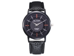 Reloj Analógico Unisex Pareja Cuero Pu Negra Pulsera Quartz Empresarial