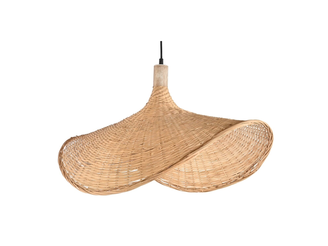 Lampara Techo Ratán Sombrero Natural 65x47x35cm
