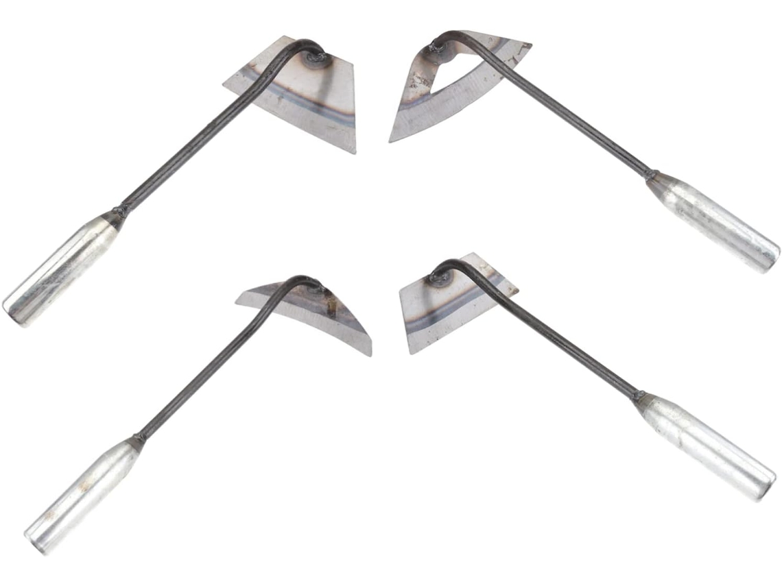 Juego De 4 Azadas De Mano Para Jardinería, Herramientas Para Deshierbar, Acero Resistente, Para Uso En Exteriores E Interiores.