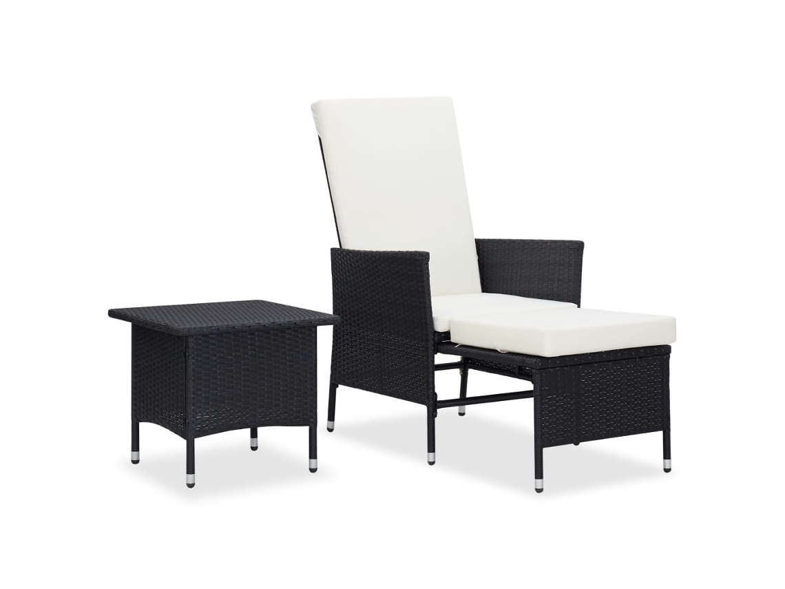 Conjunto de jardín de 2 piezas DKD Home Decor con cojines de mimbre negros