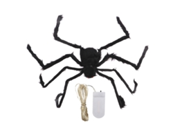Ats-araña De Halloween Con Luz De Peluche Grande Negra Para Decoración De Fiesta Interior Y Exterior 4.1ft