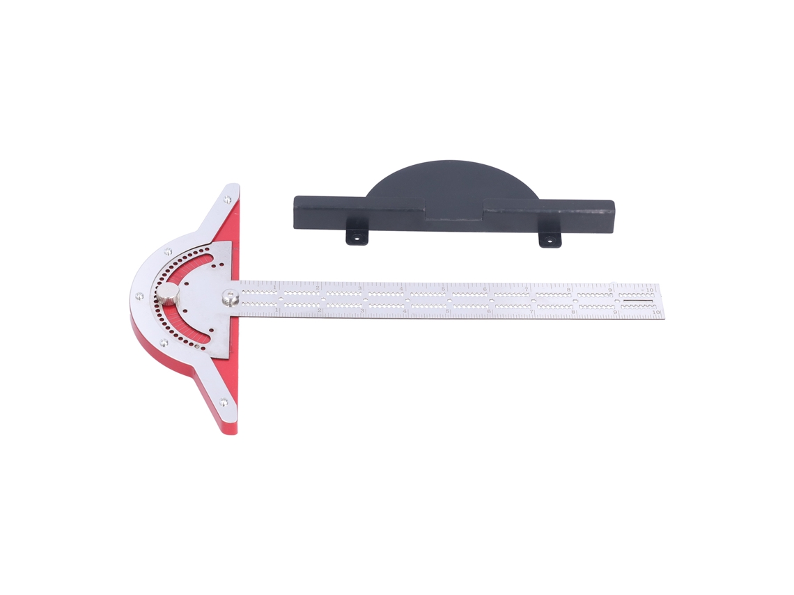 Regla recta de aluminio en forma de T con cinta transportadora, cuadrada, para carpinteros y estudiantes, 10 pulgadas.