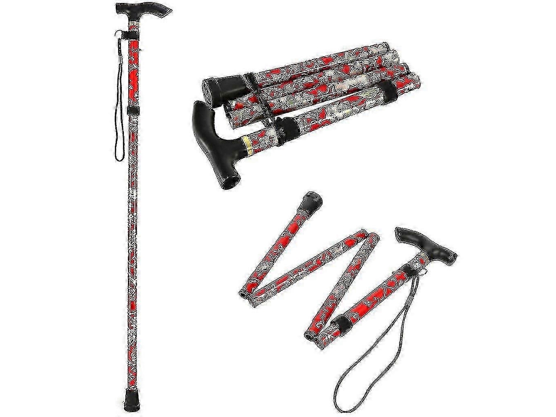 Bastón ultraligero, ajustable, plegable y autoportante.