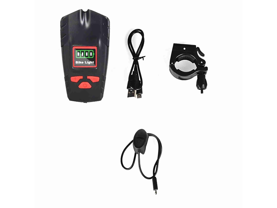 Faro Delantero Para Ciclismo Con Bocina, Resistente Al Agua, Batería De 2000 Mah Con Indicador De Nivel De Batería.