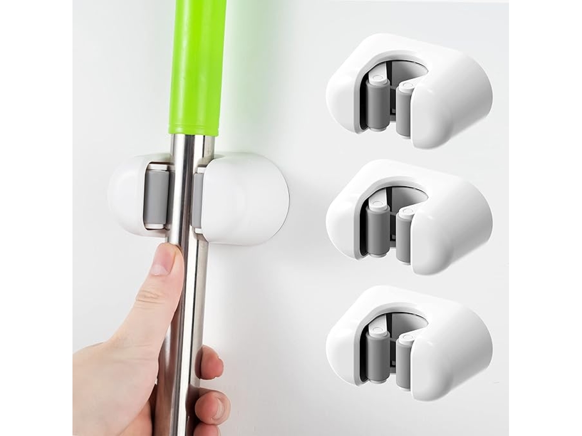 Soporte De Pared Con Ventosa Para Escoba Y Fregona (4 Piezas) – Sin Taladro