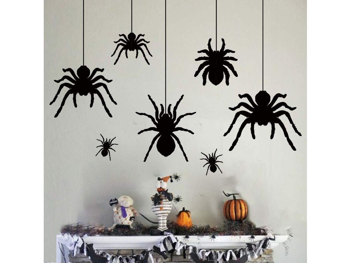 Decoraciones de Halloween, pegatinas de arañas espeluznantes para paredes y ventanas, 3 piezas