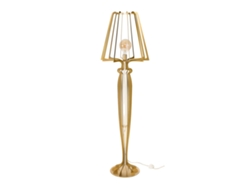Lámpara de pie Minerva Ø38x166 cm en hierro reticulado, diseño moderno con interruptor de pie, conexión E27, fabricada en Italia, dorada, Arti Mestieri