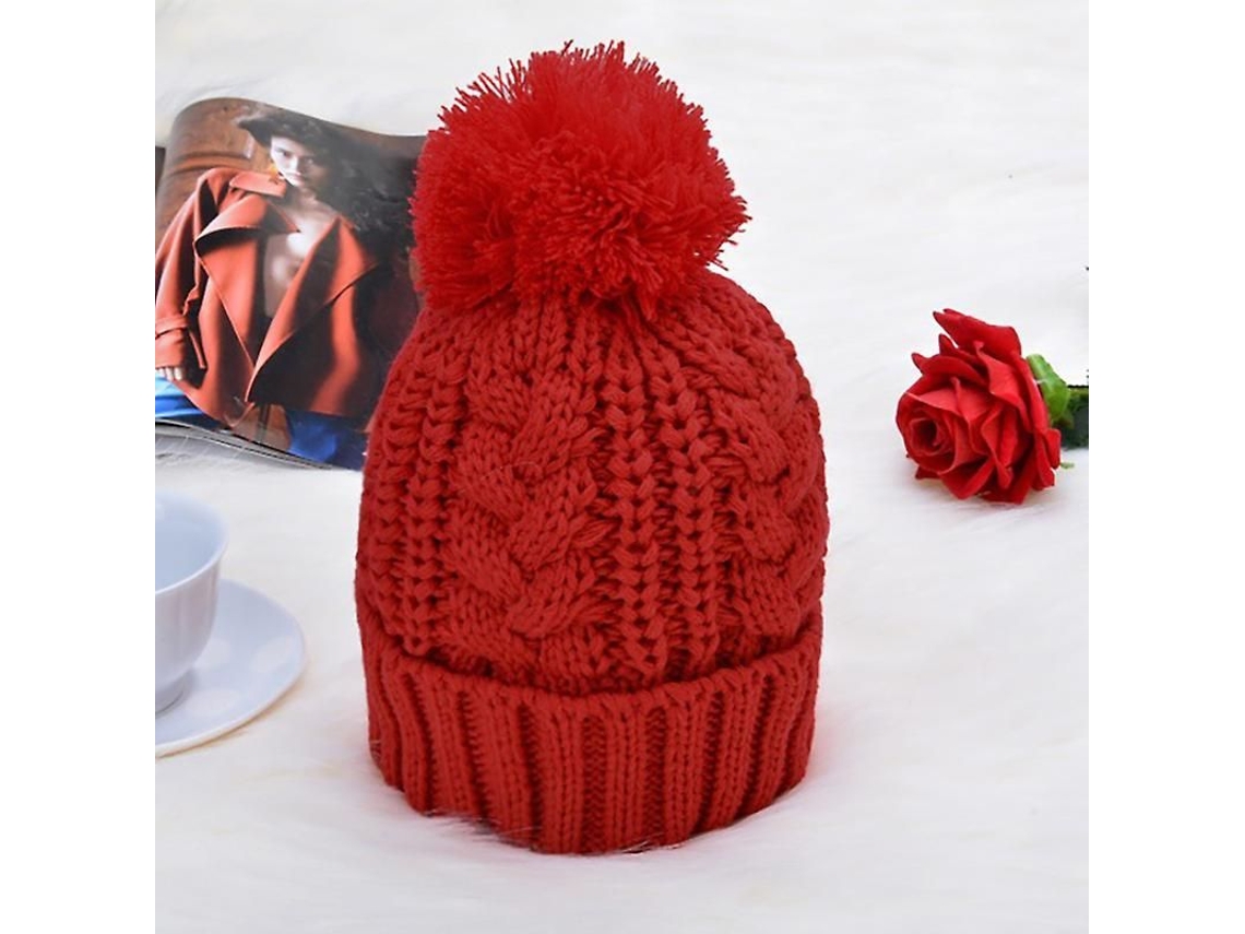2026-set Gorro Pom Pom + Bufanda Larga Para Mujer Tejido Espesor Elástico Cap