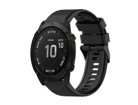Correa de reloj inteligente para Garmin Fenix 6X 26 mm Correa de silicona texturizada horizontal con herramienta de extracción (negro)