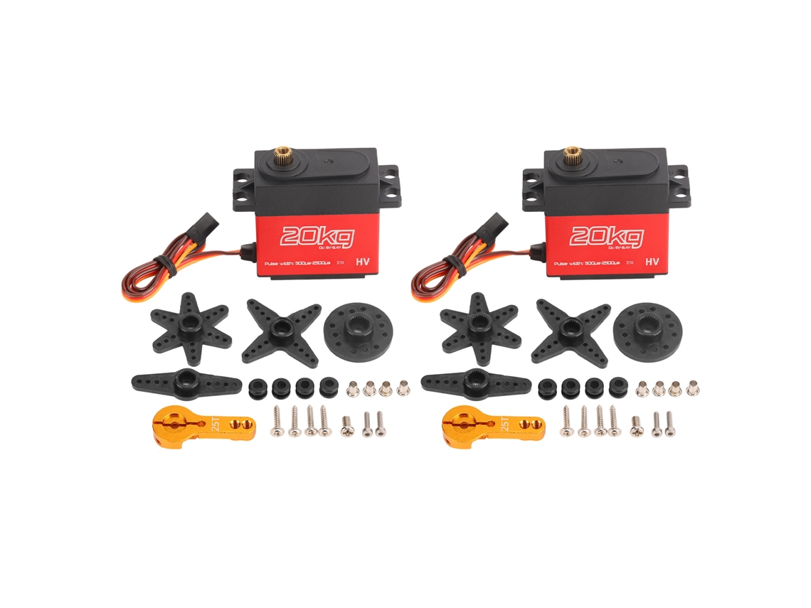 Servo Digital Profesional De 20 Kg Para Coches Rc, Resistente Al Agua, Con Brazo Metálico De 25t Para Coches Rc A Escala 1/10 Y 1/12.
