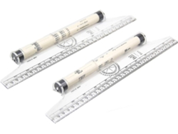 Regla Rodante De Medida Plástica, Pack De 2, 30 Cm, Transparente, Multifuncional Para Dibujo, Líneas Paralelas Y Curvas