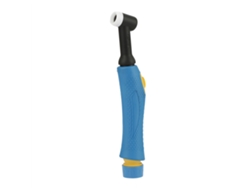 Antorcha de soldadura TIG refrigerada por agua WP-18 con cabezal y cuerpo flexibles e interruptor de encendido/apagado.