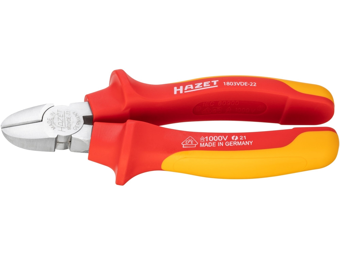 1803VDE-22 Alicate de corte diagonal con aislamiento de protección: 160 mm HAZET