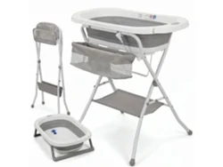Bathby Bañera Plegable Para Bebé Con Soporte De Patas Antideslizantes, Tubo De Desagüe, Cesta Para Juguetes Y Organizador Lateral (gris)