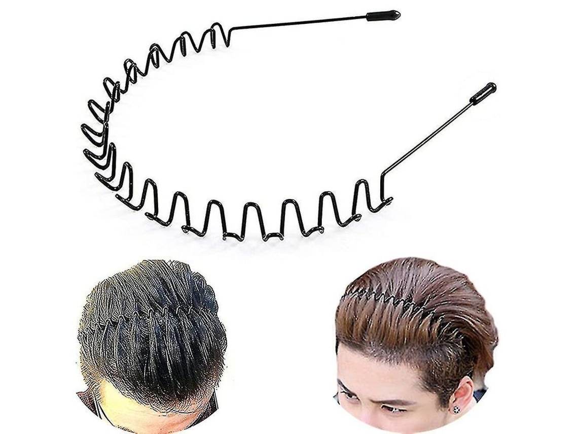 Diadema Metálica Unisex, Diadema Ondulada Negra Para Deportes Y Uso Diario.