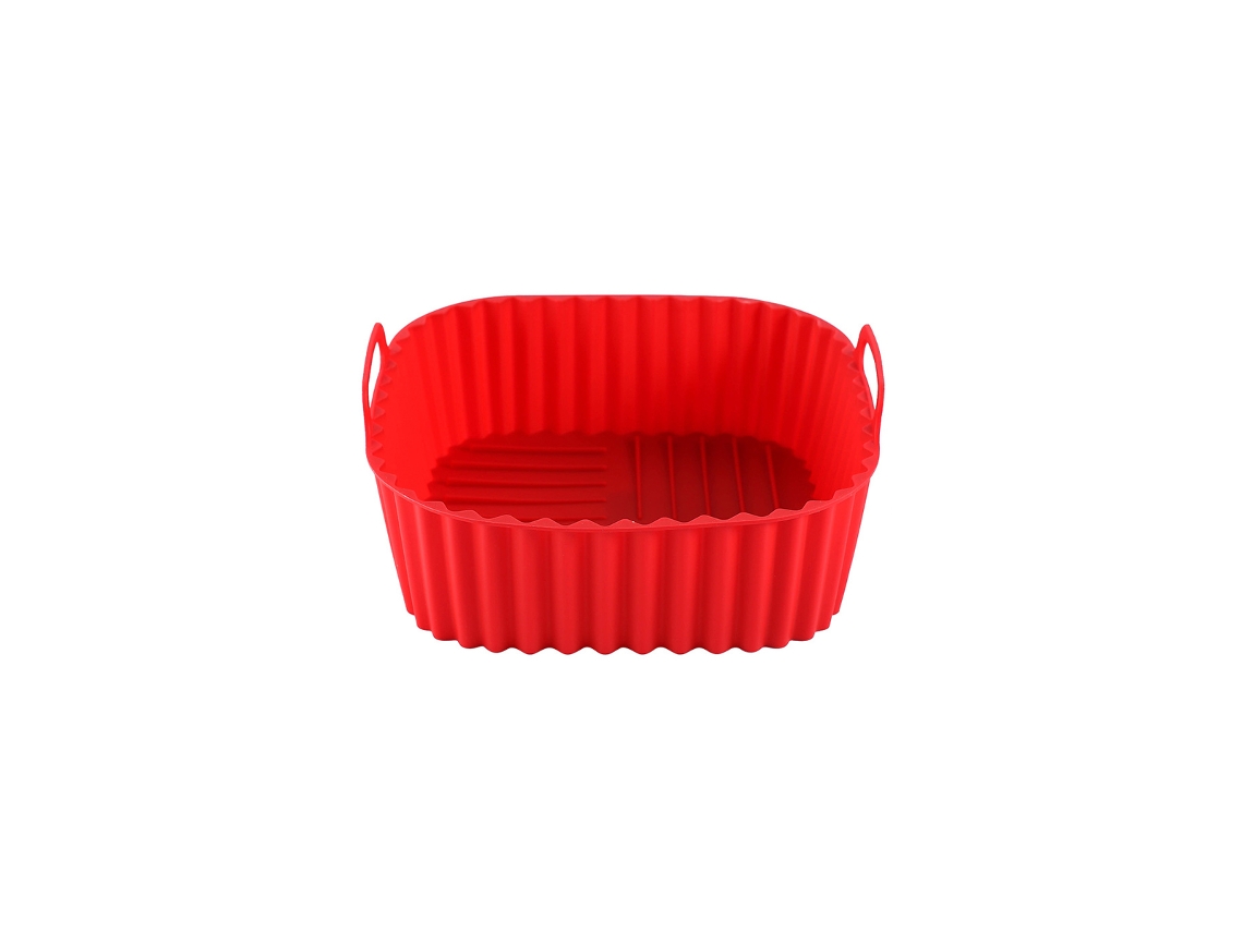 (rojo) 1 Bandeja Para Hornear De Silicona Para Freidora De Aire, Resistente A Altas Temperaturas, Fácil De Limpiar, Bandeja Para Hornear Cuadrada Con Aislamiento Térmico