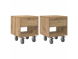 Maison Exclusive - Mesita De Noche 2 Pcs Roble Artesanal 40,5 X 40 X 48 Cm