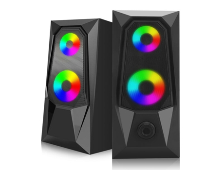 Altavoces Samuriiron para juegos con luz LED, altavoces con cable de 3,5 mm alimentados por USB