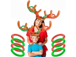 Sombrero inflable festivo de asta de reno, suministros para fiestas navideñas, portátil, reutilizable, material de PVC ecológico, tamaño ajustable para