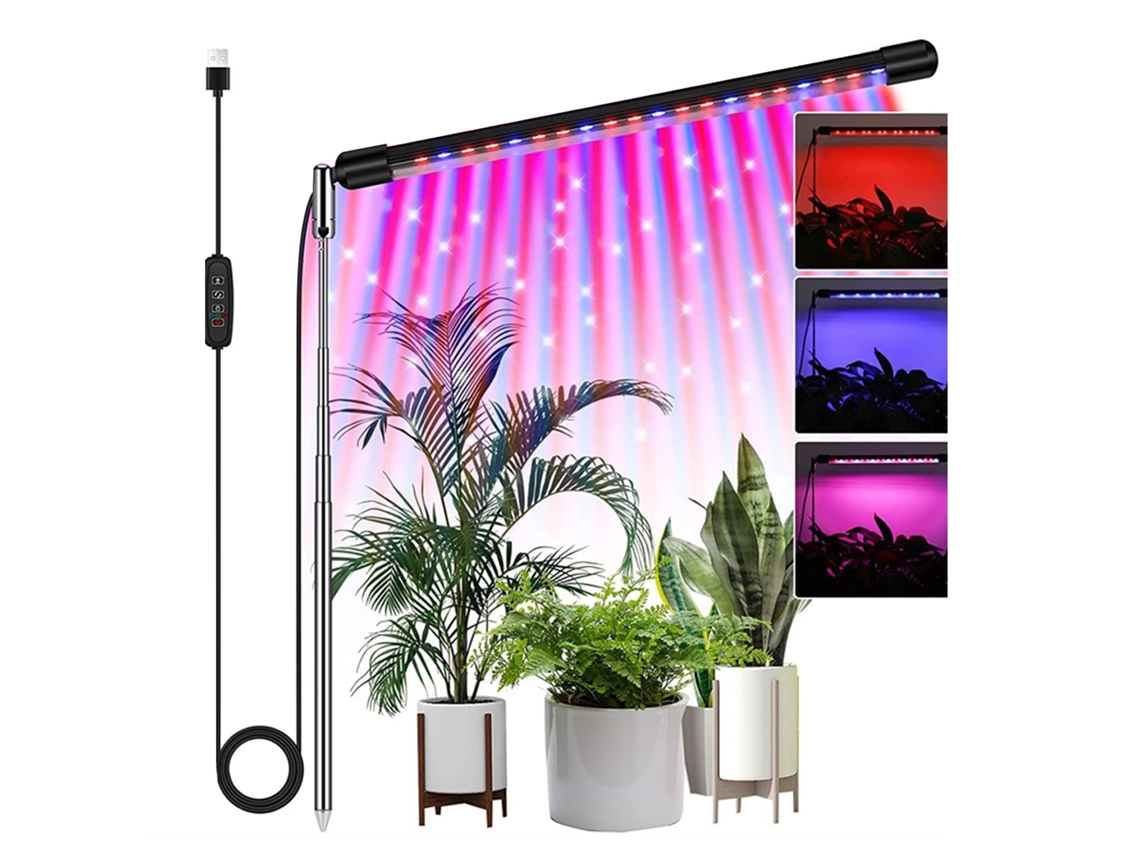 2026-luz Led Para Plantas Interior Usb Con Temporizador 3/9/12h 10 Niveles De Brillo Rojo/azul/5500k Para Plantas Succulentas