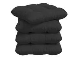 Cojines para asiento, 4 unidades, color negro, 40 x 40 cm, HARLANV1