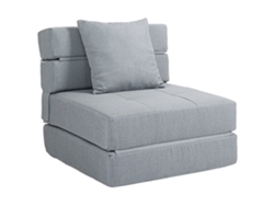 Sofá Cama/sillón Convertible Con 1 Cojín Extraíble, Tejido Gris Claro.
