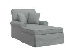 Maison Exclusive - Chaise Lounge Con Falda Con Cojín 3 Pcs Gris Claro Tela