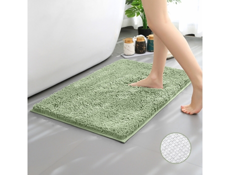 Alfombra de Baño LUUCOZK Antideslizantes Absorbentes Secado Rápido Decoración Baño Fondo Poliéster Verde (40x60cm)