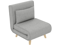 Sillón/sofá cama individual plegable 2 en 1 con respaldo y cojín ajustables, capacidad de carga de 150 kg, 72x78x79 cm, gris.