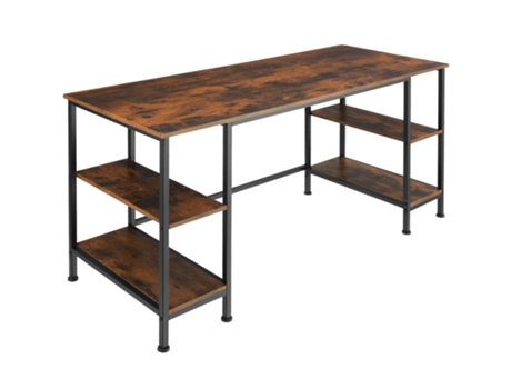 Escritorio De Ordenador Stoke TECTAKE (Madera Industrial Oscura - Madera Mdf - 137 X 55 X 75 cm)