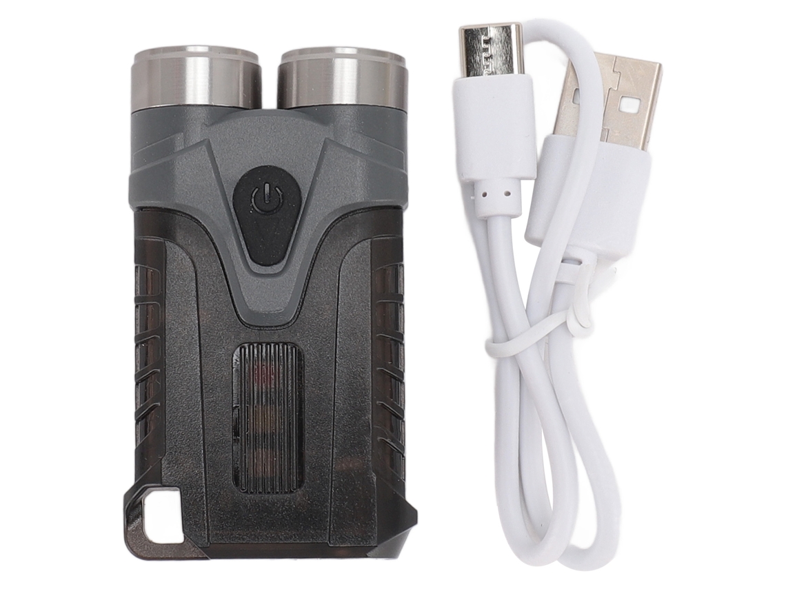 Linterna LED mini potente 2026, modelo llavero EDC, linterna de bolsillo portátil para acampar y actividades al aire libre, luz de señalización gris.