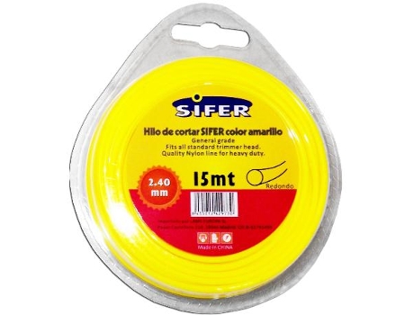 Sifer hilo desbrozadora amarillo redondo 2.40 mmx 15 mt 48222002