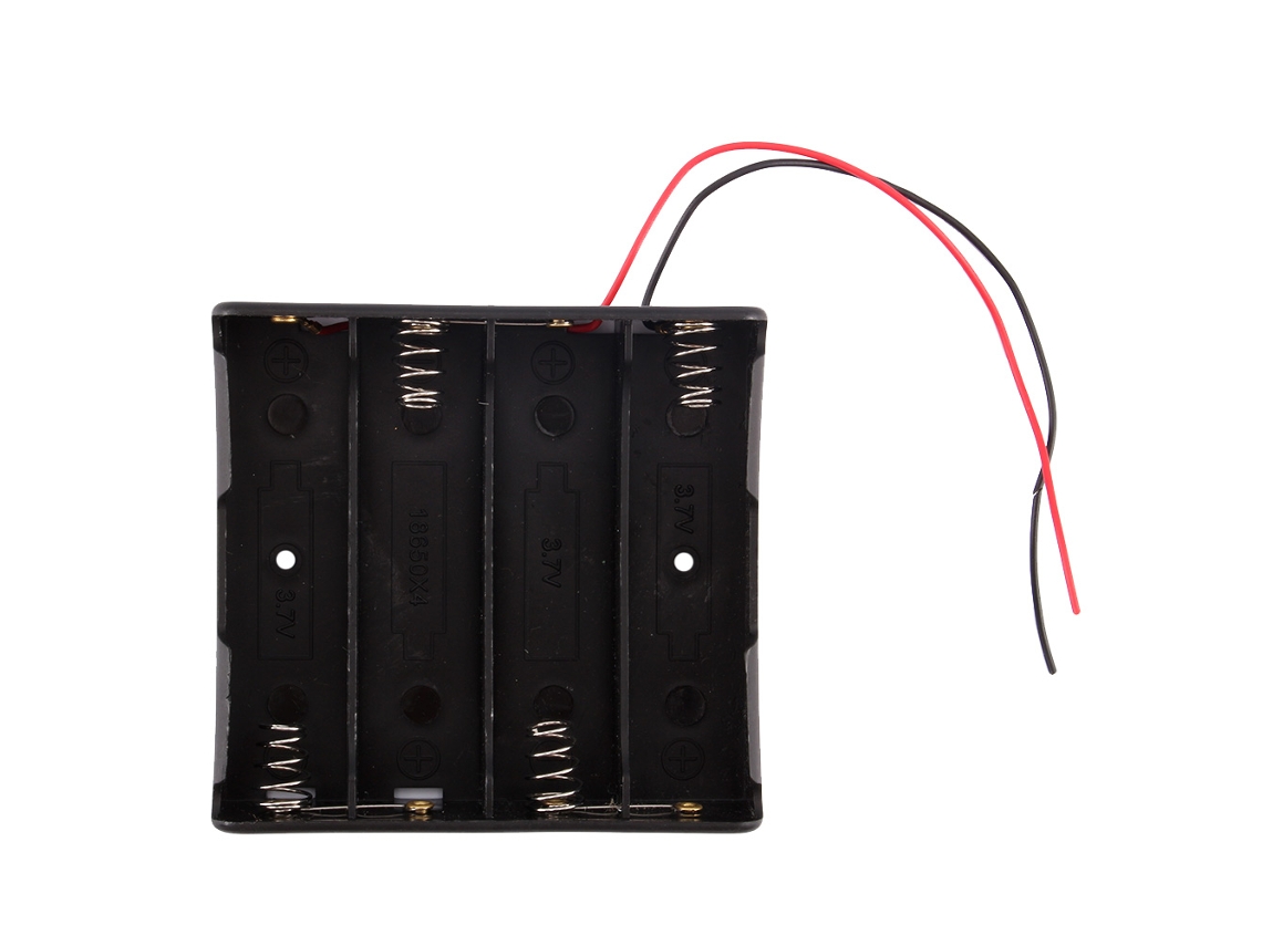 Estuche Porta Baterías 18650 Con Cables Para 4 Baterías Recargables De Almacenamiento Y Conexión